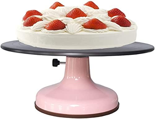 ZCX Торта Грамофон Алуминиумска Легура Ротирачки Торта Стојат Со Не-Лизгање Силиконски Дното Торта Украсување Печење Дисплеј Послужавник