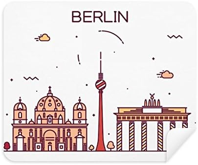 Берлин Германија Рамен Обележје Шема За Чистење Крпа Чистач на Екран 2 парчиња Велур Ткаенина