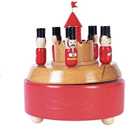 Tazsjg Walnut Roting Beech Music Box Роденденски мебел за украсување креативна кутија за музички подароци