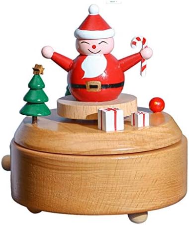Zhyh Дрвена ротирачка музичка кутија елката музичка кутија детска играчка играчка домашни украси роденден