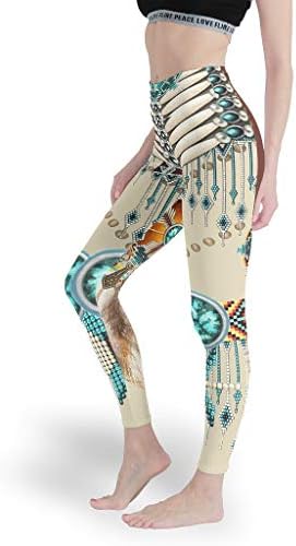 Домородна американска мандала сонувач со слатки жени хеланки Тенки јога панталони дизајн за фитнес
