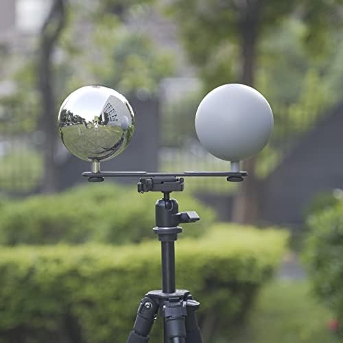 Maoping 12 cm vfx HDRI Chrome Ball + Grey Ball 360 Кам за HDRI осветлување од не'рѓосувачки челик шуплива сфера Фотографски реквизити поставени