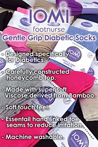 Iomi 6 пар женски бамбус дијабетични чорапи Екстра широки лабави без обврзувачки чорапи