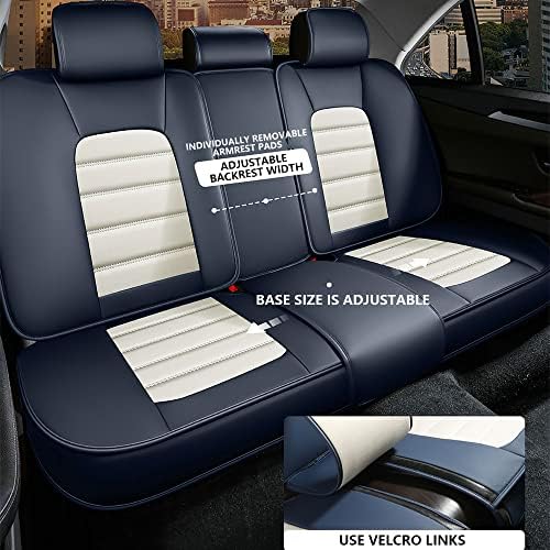 Покрив за седишта на автомобили ICELEather за Jeep Liberty 2004-2012, водоотпорен мек за дишење на кожено седиште со кожни седишта со џебови