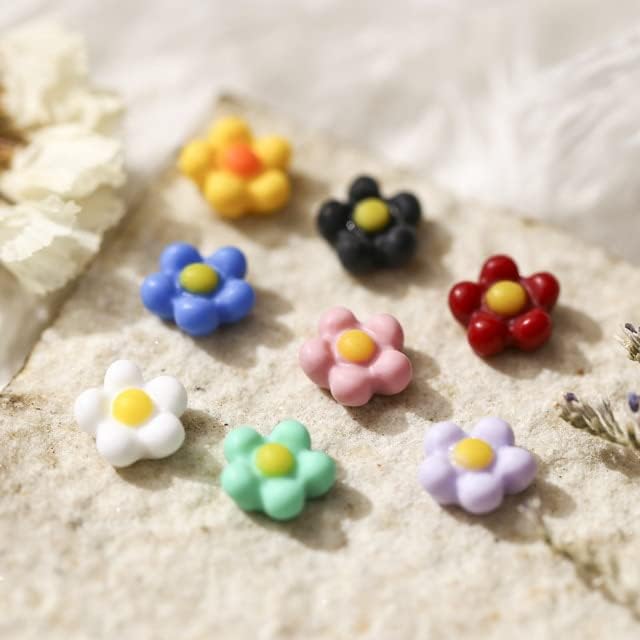 Црна акрилна цветна нокти уметност 3Д декорација 7,5 мм накит за нокти Симпатична јапонска серија свежи додатоци за DIY -
