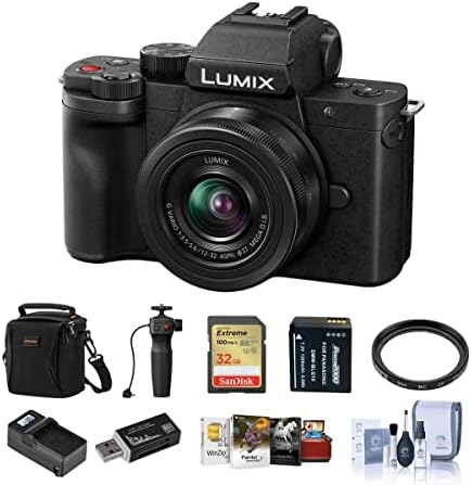 Panasonic Lumix DC-G100 Огледало Камера Црна Со 12-32mm Објектив &засилувач; Статив/Зафат Пакет СО 32gb SD Картичка, Торба,