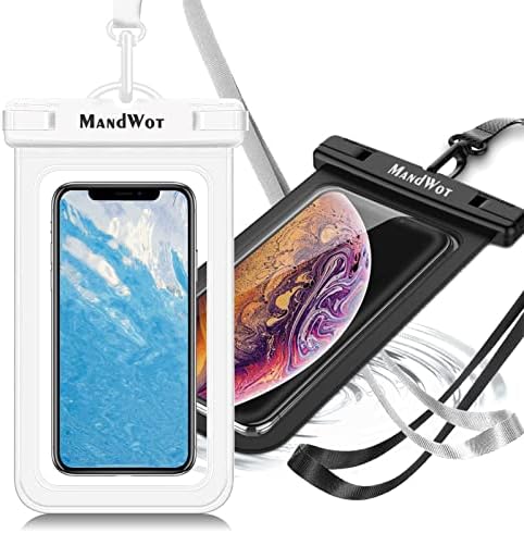 Mandwot Водоотпорен Телефон Торбичка Лице Отклучување Поддршка, Универзална [8] Мобилен Телефон Случај IPX8 Подводни-iPhone 14/13/Pro/Max/XS
