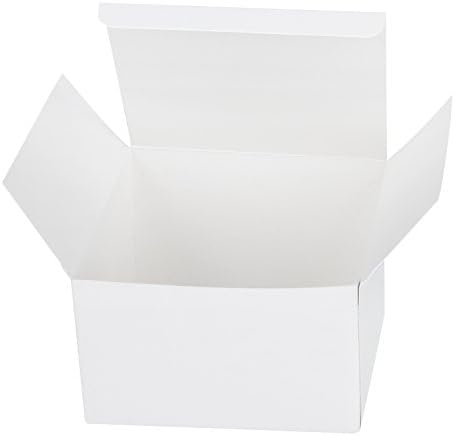 Laribbons 20 парчиња рециклирани кутии за подароци - 5 x 5 x 3 инчи бела хартија кутија Крафт картонски кутии со налепници памук, совршен за забава,