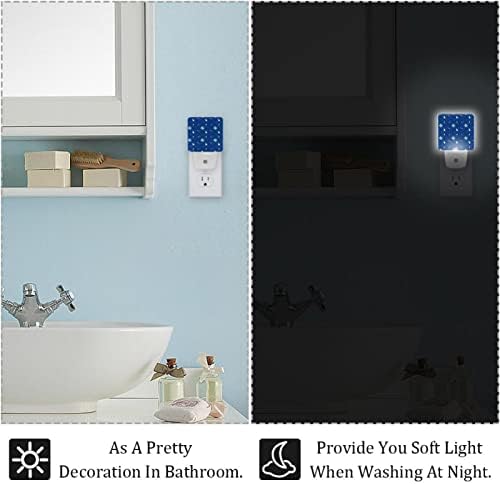 Сина празнична шема за роденден-01 LED ноќно светло, детски ноќни светла за приклучок за спална соба во wallидна ноќна ламба прилагодлива осветленост