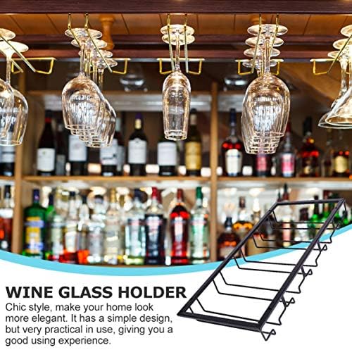 Кабилок полица метална заграда единечна железничка вино стакло Стемвер држач за решетки под кабинет чаша чаша за складирање метал организатор