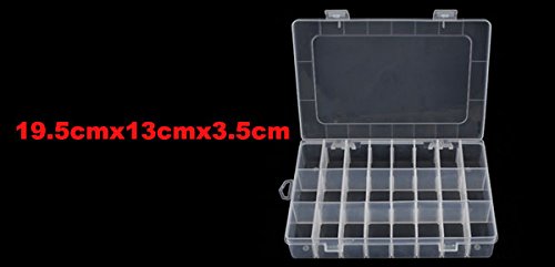 UXCELL A15052000UX0018 Електронски делови Пластично одвојување на кутија за складирање 24SLOTS 19.5x13cm