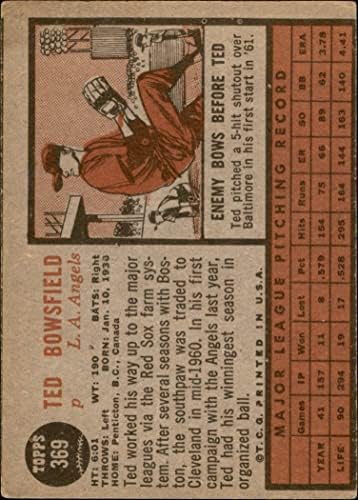 1962 Топпс 369 Тед Баушфилд Лос Анџелес Ангели Дин картички 2 - Добри ангели