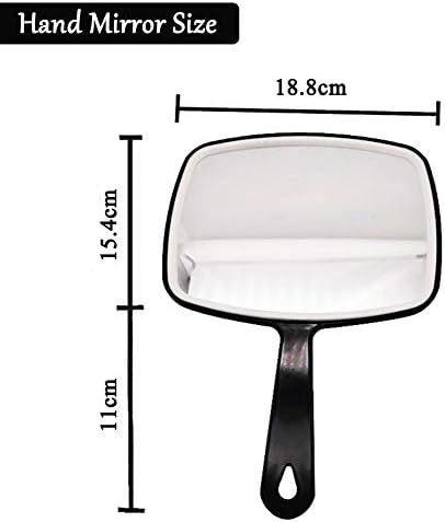 Венмеј фризерско огледало, рачно огледало ABS рамка Професионална рачна салон бербери фризери за фигури со рачка со рачка