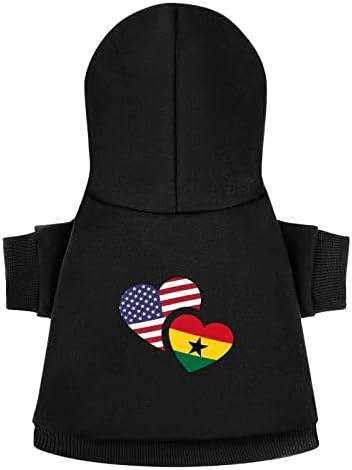 Гана американско знаме кучиња качулка пулвер џемпер облека за миленичиња облека со качулка со капчиња за кучиња и мачки
