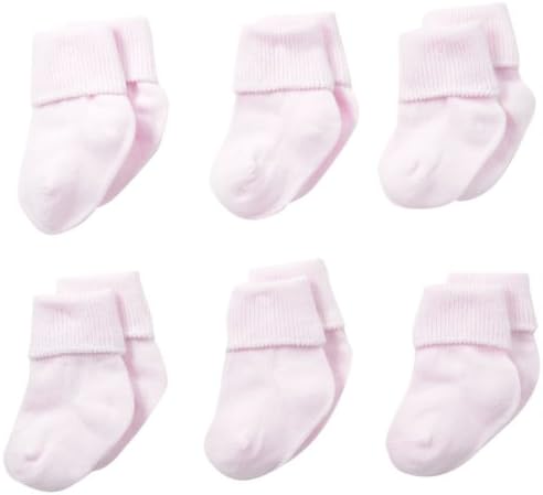 Чорапови на effеферис чорапи 6 парчиња за девојчиња, безпречни чорапи со манжетни за манжетни