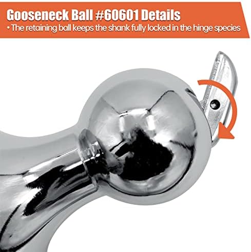 60618 Ball Gooseneck Hitch Kit 30K 2-5/16-во компатибилен со Dodge RAM меморија 2500/3500 PACK System Gooseck Hitch Комплет Заменете