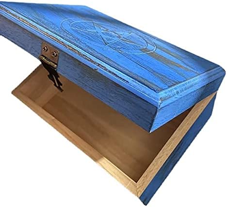 Гроздобер Кутија За Накит Со Заклучување Кристална Кутија За Складирање Вика Пентаграм Даб Дрвена Кутија Дрвена Кутија За Складирање Играчка