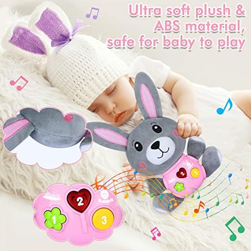 Играчки за бебиња на Аодем од 6 до 12 месеци - музички играчки за бебиња за новороденчиња 0-6 месеци Новородени играчки за зајаци