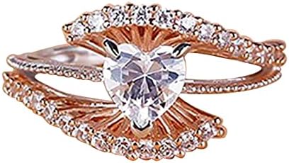 2023 Розов златен дијамантски прстен за женски ангажман прстен накит подароци женски модни прстени