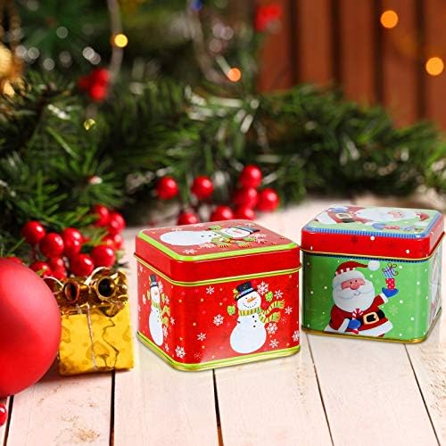 Кабилок1 Постави 2 Парчиња Божиќна Лимена Плоча Кутии За Подароци Кутии За Складирање Божиќна Декорација