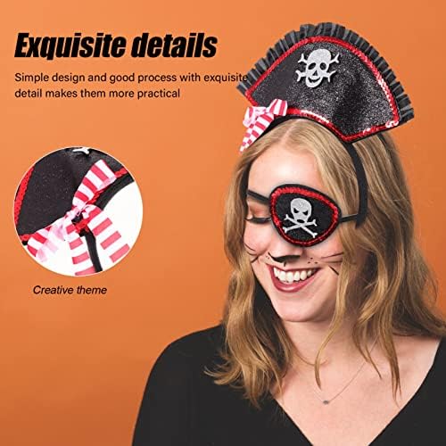 Абаодам пиратски костуми мажи пиратски очите лепенка пиратски костуми поставени пиратски капа за коса пиратски очи пиратски козмејски реквизити