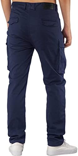Италија утро црни карго работни панталони за мажи со повеќе големи и длабоки џебови редовно вклопување