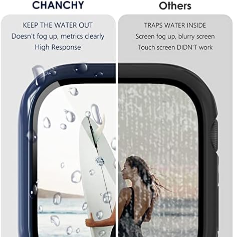 Chanchy 3 пакет водоотпорен случај компатибилен со Apple Watch Series 8 Series 7 45mm заштитник на екранот, тврд компјутер целосен заштитен капак