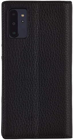 Случајот - Samsung Galaxy Note 10+ Case - Folio на паричник - 6,8 - црна кожа