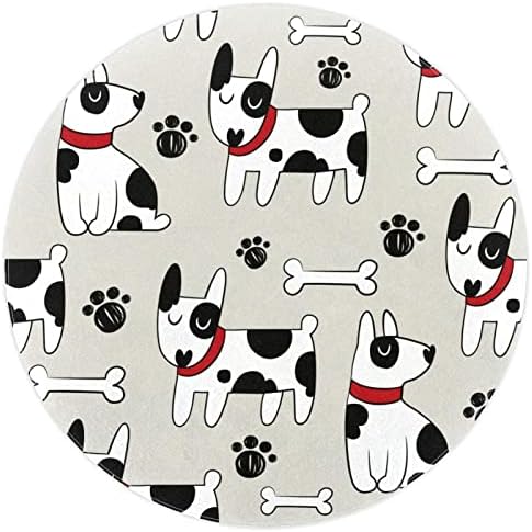 Llnsupply 5 ft круг килим за игра со низок куп, слатка кучиња коска шепа милениче