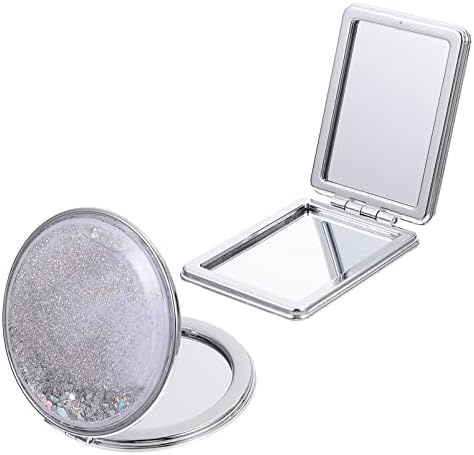 Fomiyes Round Mirror Handheld Mirror 2pcs сјајно огледало за шминка, мини џебно огледало преносно огледало за шминка Мини козметичко