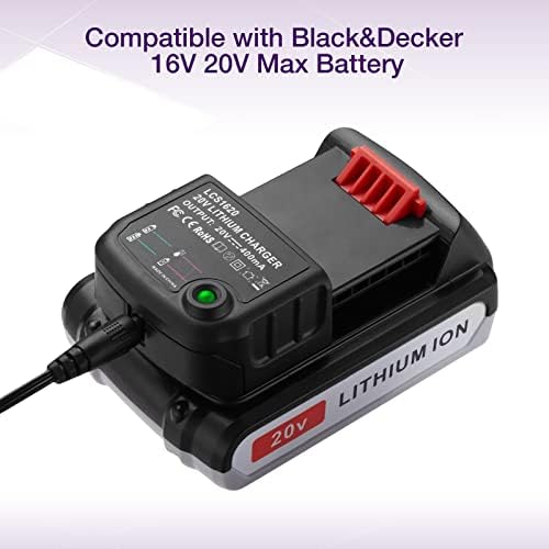 Полнач за замена на LCS1620 20V литиум батерија за Black & Decker 16V-20V литиум јонска батерија LBXR20 LBXR20-OPE LB20 LBX20 LBX4020