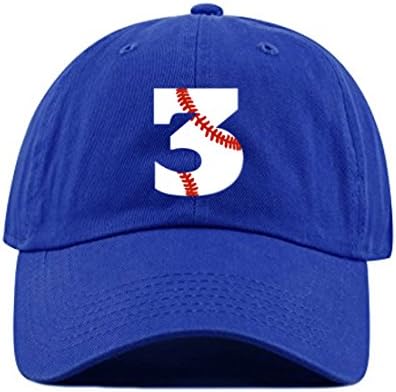 Детско бејзбол капа момче или девојче 3 -ти роденден деца капа Бејзбол 3 Спортска капа Три Бдеј Теј топка