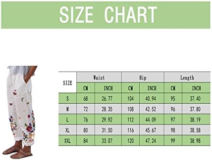 Mackneog обичен обичен памук каприс за жени случајни летни летни високи постелнини каприс случајни панталони со високи половини широки