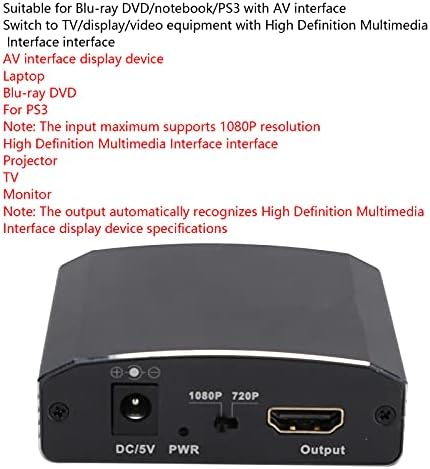 Pilipane AV ДО HDMI Конвертор, 1080p Мини RCA Композитни CVBS Видео Аудио Конвертор Адаптер, T‑607B 100-240V Поддршка PAL/NTSC ЗА ТВ/ КОМПЈУТЕР