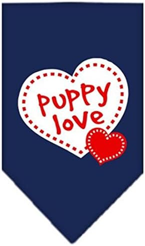 Mirage Pet Products Puppy Love Screen Print Bandana, голема, морнарица сина