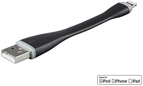 Моноприс Кратка Должина Apple MFi Сертифициран Молња НА USB Полнење &засилувач; Синхронизација Кабел - 0.4 Нозете Црна Компатибилен со Iphone