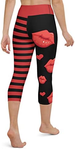 Валентински хеланки со високи половини женски loveубовни печати јога за трчање ултра меки четки за вежбање фитнес панталони