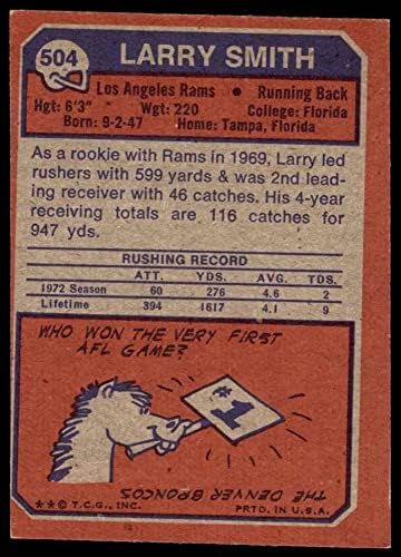 1973 Топпс 504 Лери Смит Лос Анџелес Рамс VG/EX Rams Bowling Green