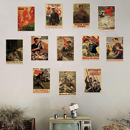 Втората светска војна Советски Сојуз Гроздобер постери за просторија Естетска историја на повторното рушење WW2 CCCP СССР Пропагирај Постери Постави простории Декор