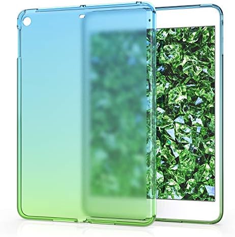 KWMobile TPU Silicone Case компатибилен со Apple iPad Mini 2/iPad Mini 3 - Case Soft Flexible Protective Cover - Bicolor Blue/Green/Transparenty