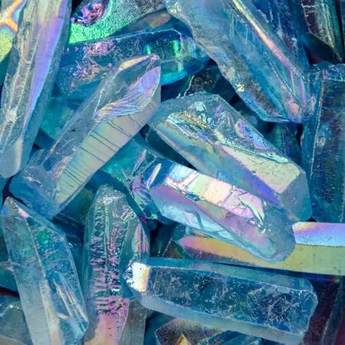Pachamama Essentials Aqua Aura Point Quartz Crystal Crystal Natural - лечен камен - кристално заздравување 25-50мм