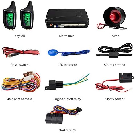 EasyGuard EC205 2 Way Alarm систем за аларм со автомобили со LCD Pager Display Cellless Влез за влез на далечински мотор Сензор за шок