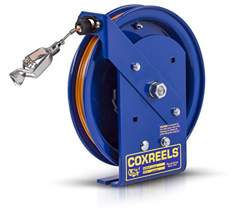 Коксреелс ЕЗ-СД-50-1 Безбедносна Серија Пролетта Премотајте Ја Ролната На Кабелот За Статичко Празнење: 50' кабел, кабел од нерѓосувачки челик