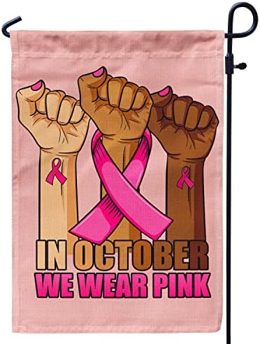 Во октомври носиме розово и гледаме знаме за рак на рак на рак на рак на дојка со лента со двојно еднострани украси за бурлап за надворешен