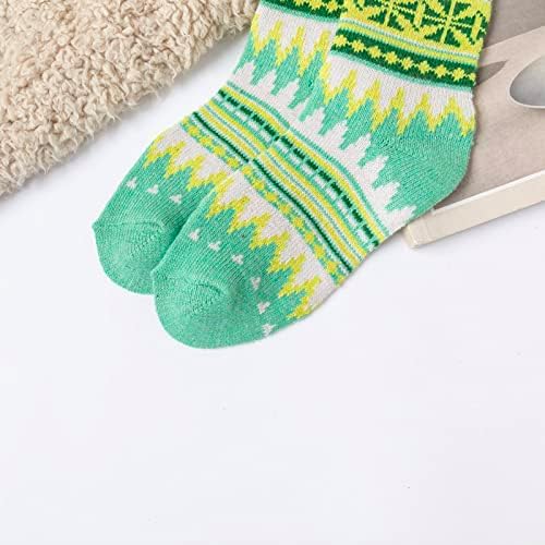 Божиќни жени обични корални руно модели чорапи удобни слатки чорапи за печатење на животни, чорапи за компресија за мажи