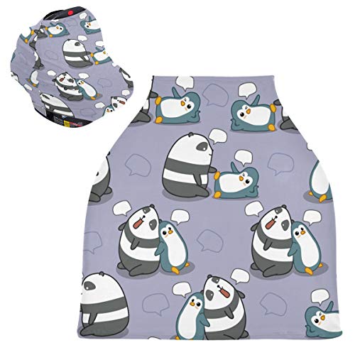 Слатки животни Панда Пингвин бебешки седишта за автомобили - шетачи за покривање на носители и капаци за доење, крошна со повеќекратна