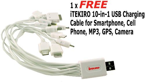 Itekiro AC Wall DC Car Battery Chit Chit For Panasonic CGA-S101 + Itekiro 10-во-1 USB кабел за полнење