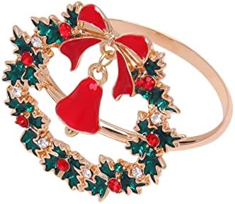 Божиќни салфетки прстени за божиќни држачи за салфетка елени весели Божиќ Дедо Мраз Црвен лак елка за елка за вечера за вечера украси