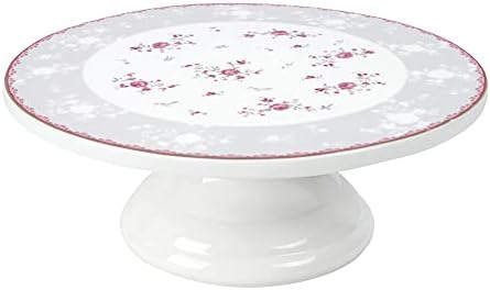 Fanquare 10 инчи цветни порцелански торта штанд, розова розова десерт плоча, штанд за торта со гроздобер чај