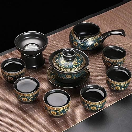 Чај lkyboa поставува керамички кунг фу, затегнување порцелански сервис за порцелан гаиван чај чаши кригла чај церемонија чајник